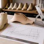 Grundkonstruktion eines Halbschuhschaftes nach Winkelsystem