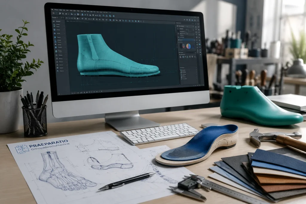 Schaftkonstruktion unter Verwendung von der Software CorelDRAW