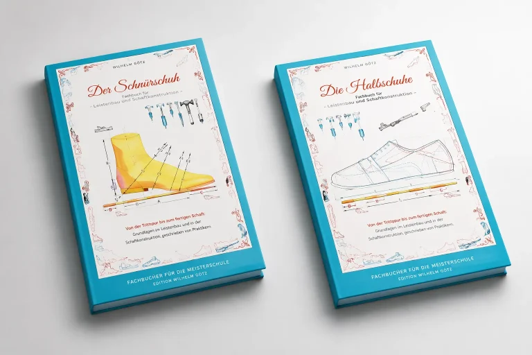 Zwei gebundene Fachbücher mit türkisem Einband nebeneinander, Reihe „Fachbücher für die Meisterschule"